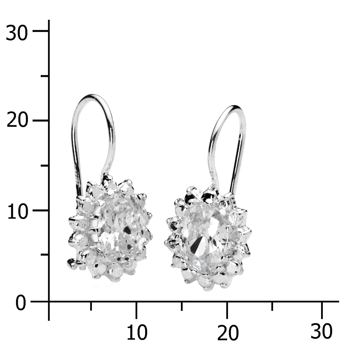 043-261638-0100k Ohrhänger Silber 925/000, Zirkonia, weiß