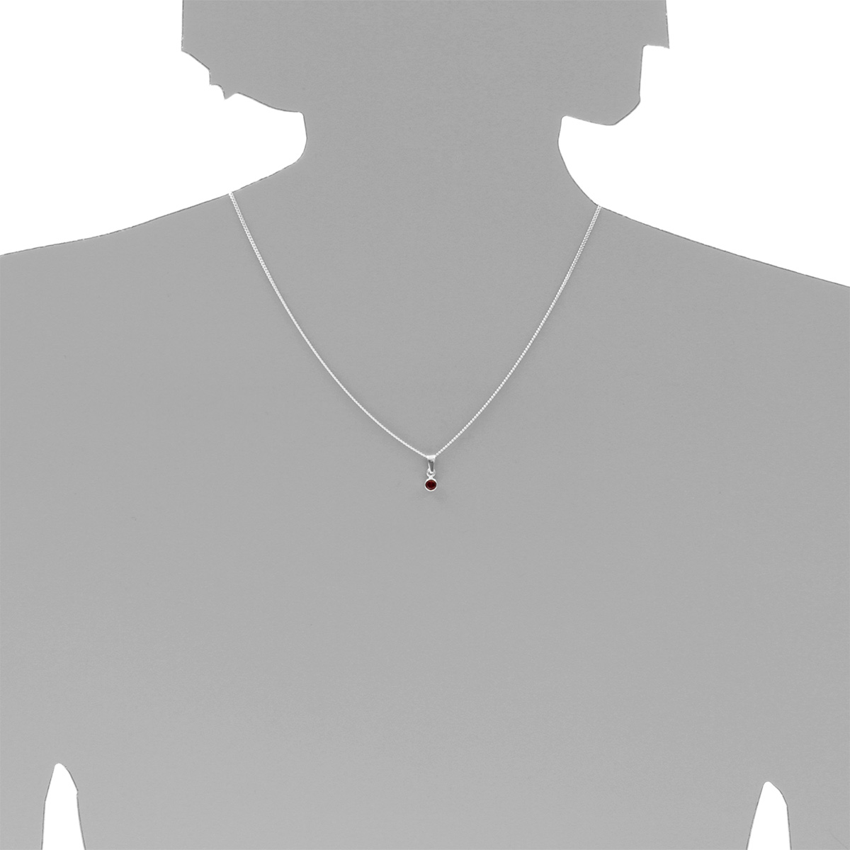 001-203643-A342s Kette mit Anhänger Silber 925/000, 42 cm, sy. Rubin