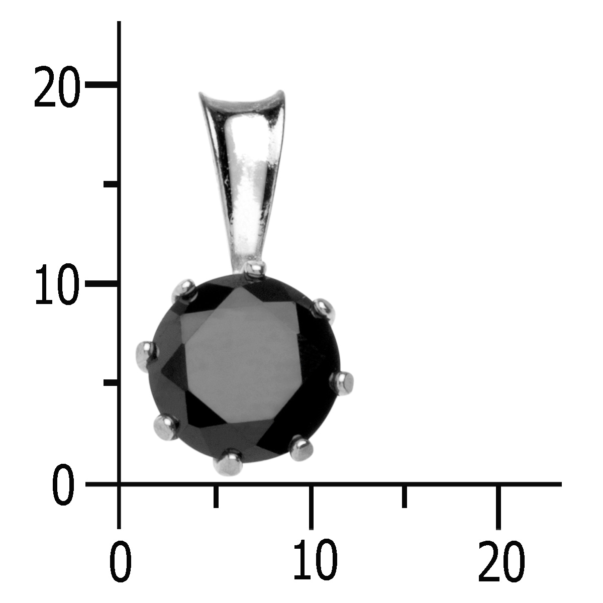 Anhänger Silber 925/000, Zirkonia, schwarz