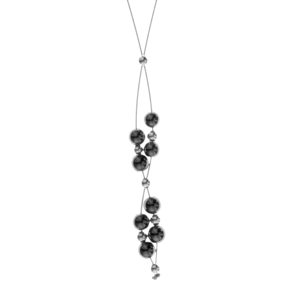 001-293036-0100 Edelstahlcollier 1/42 cm, Silber 925/000, Hämatit
