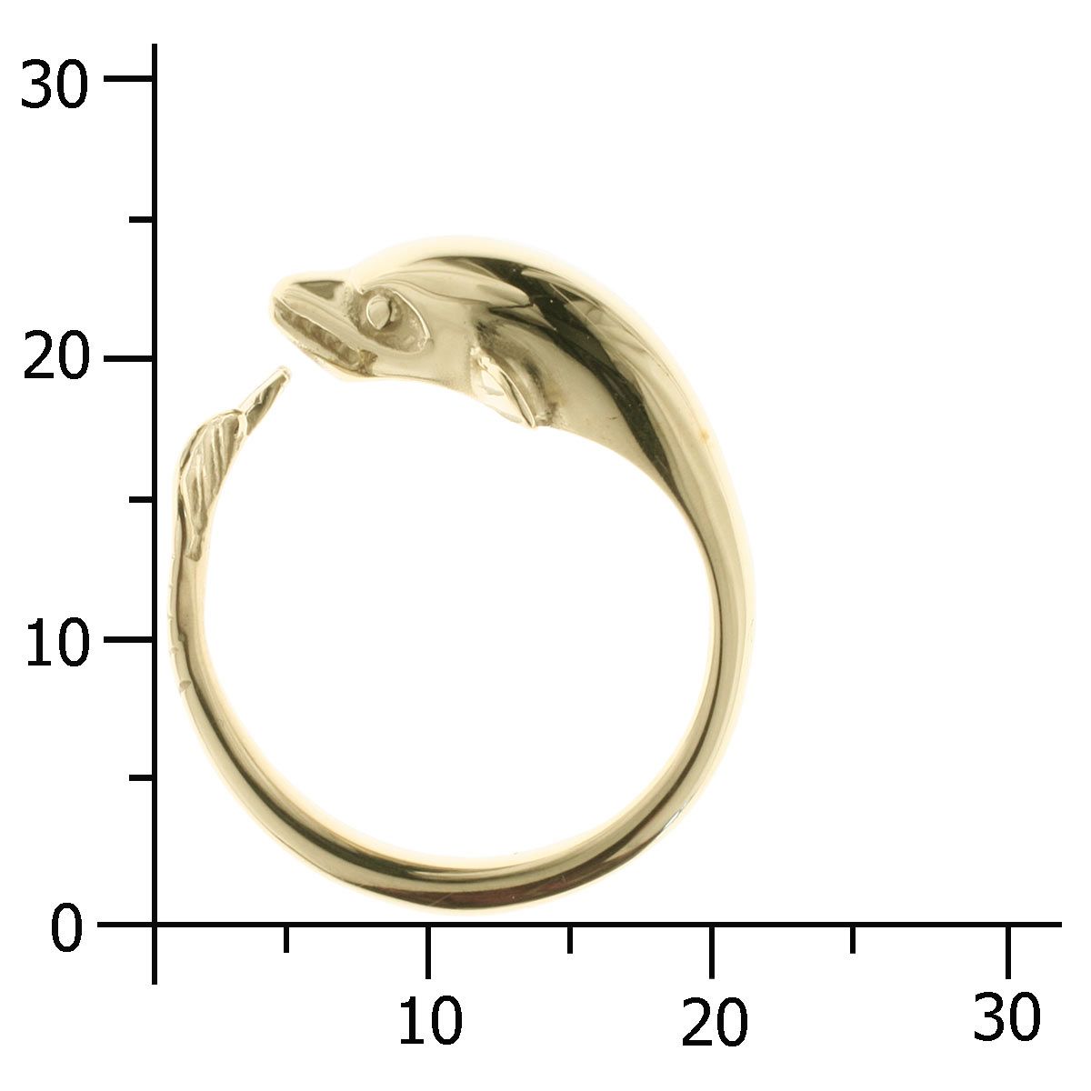 001-173425-0100k Ring Gold 333/000, Delphin -Größe wählbar-